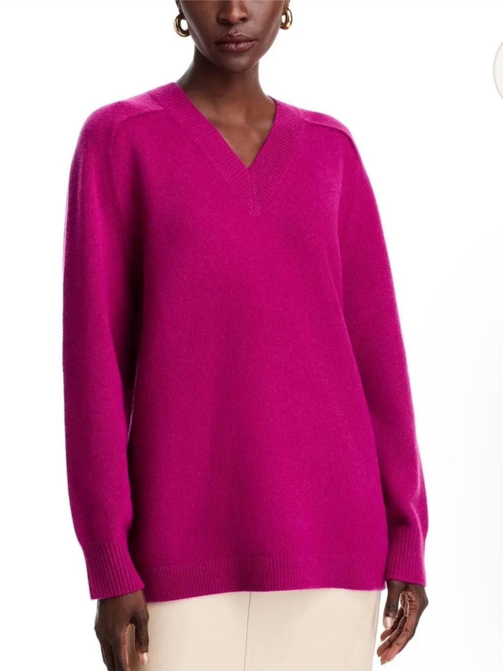 Theory Karenia Neue V-Neck Sweater- Wildflower Felted Wool/Cashmere, Size S NWT